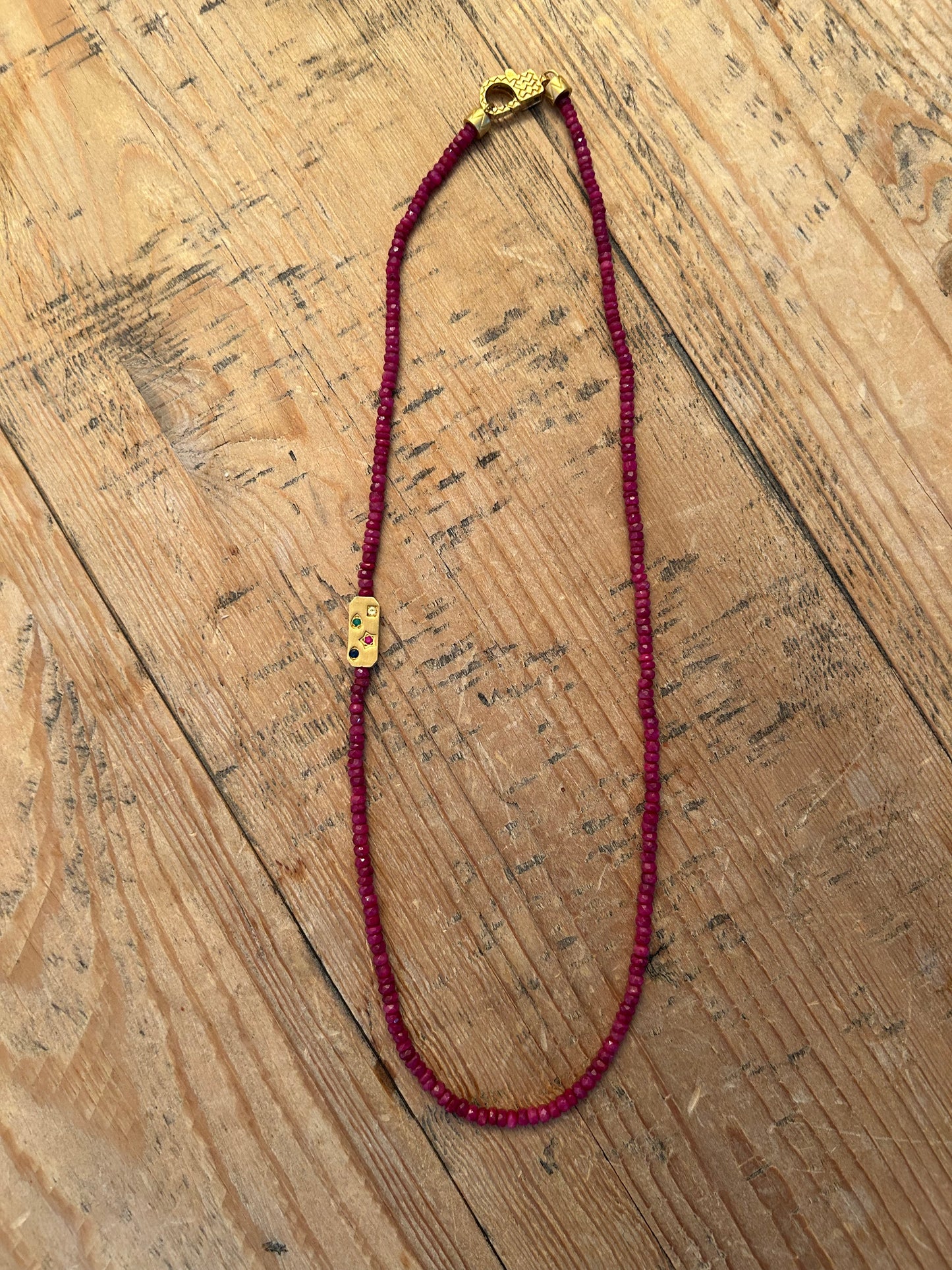 18kt Burch Constellation Necklace -Ruby
