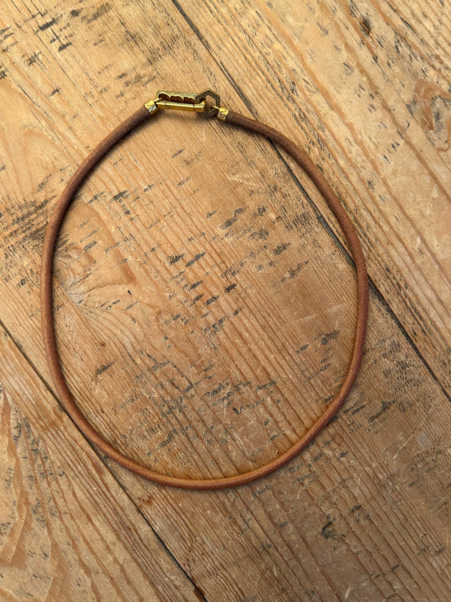 18kt Burch Leather Necklace