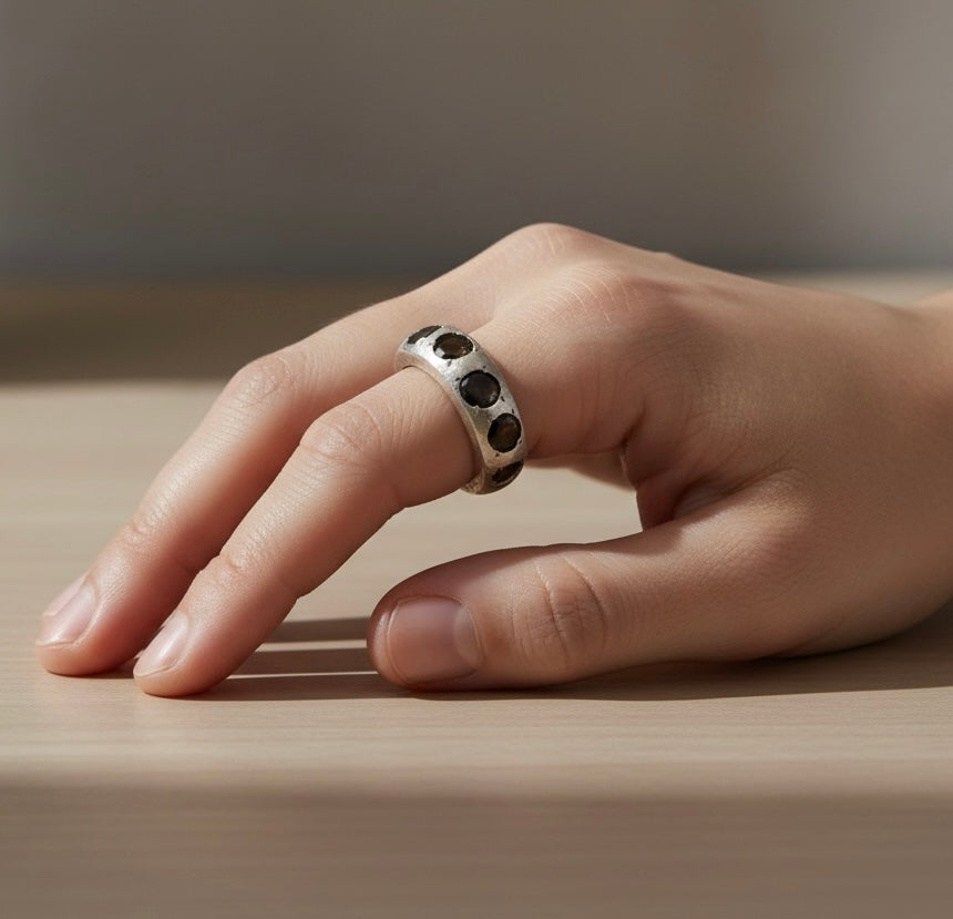 Jumbo Leo Ring-Smoky Quartz