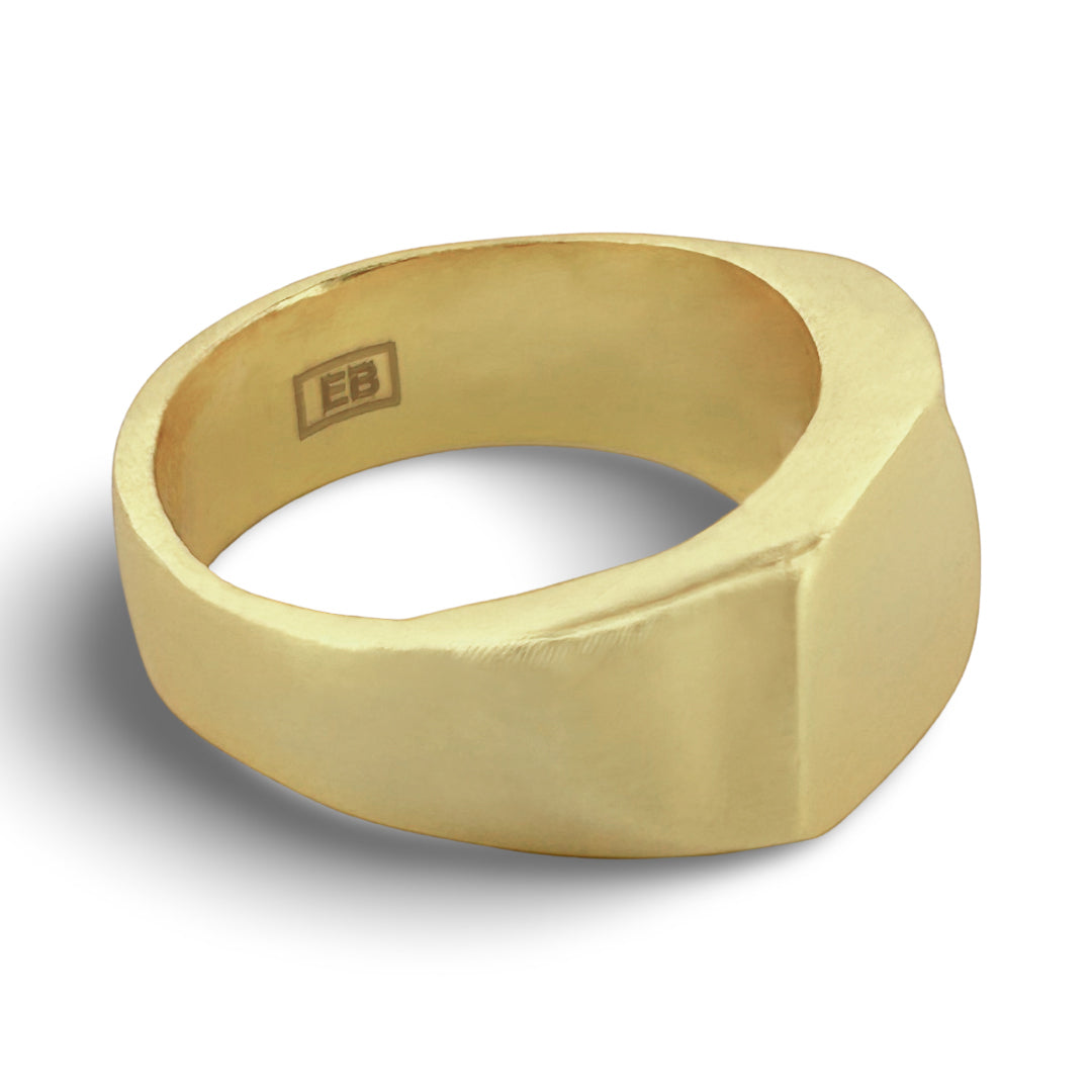 Organic Scraped Signet - 18kt