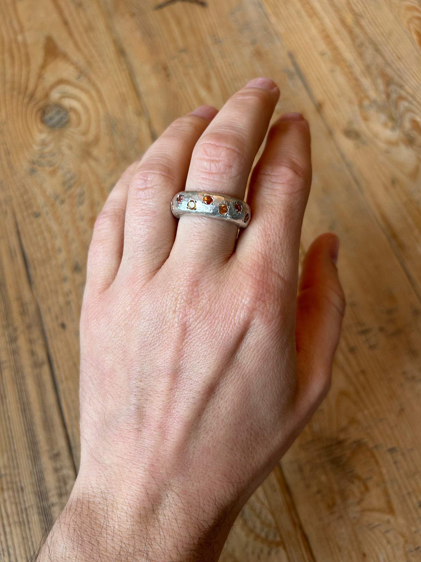 Leo Ring Orange and Yellow Sapphire