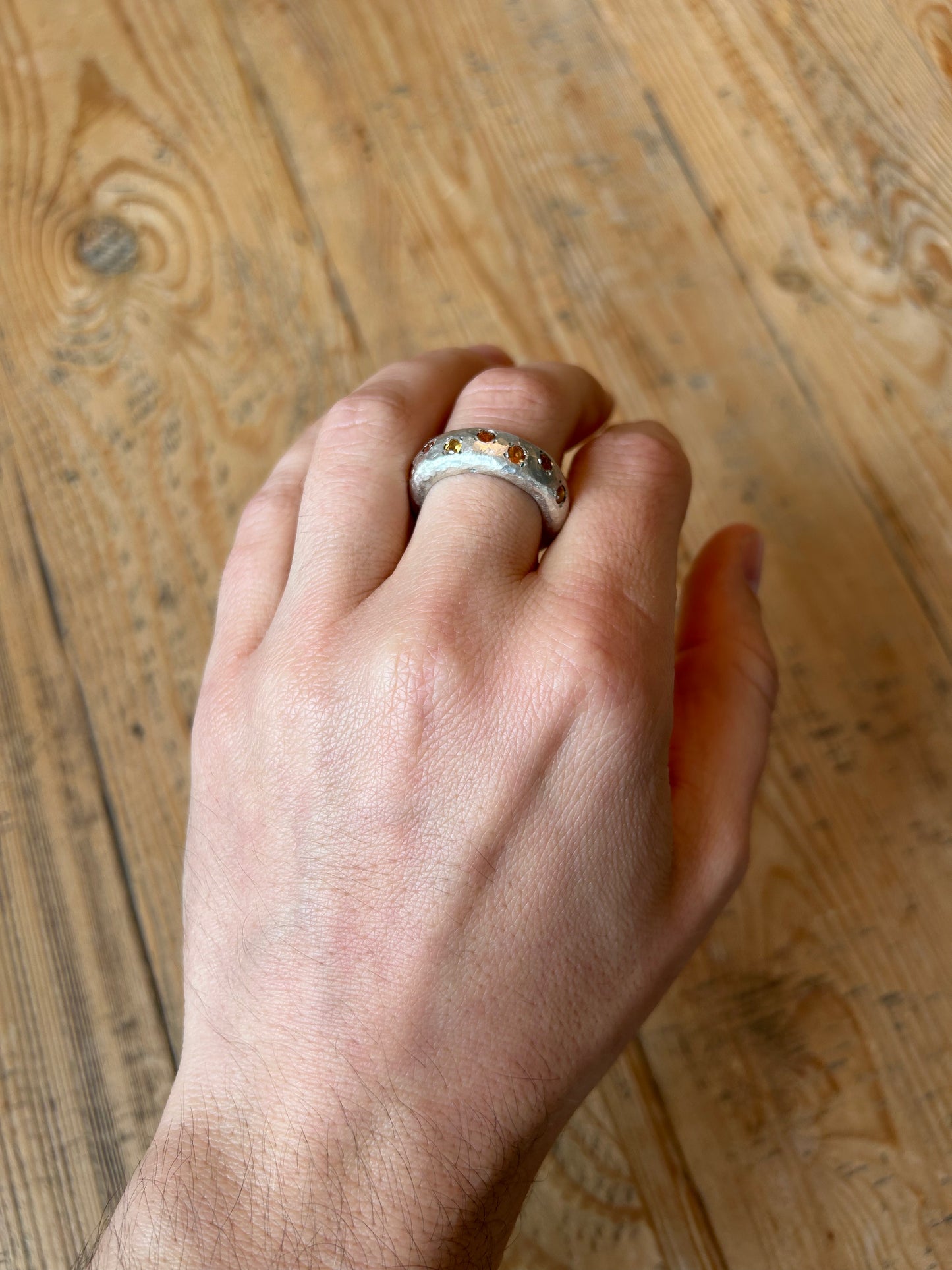 Leo Ring Orange and Yellow Sapphire