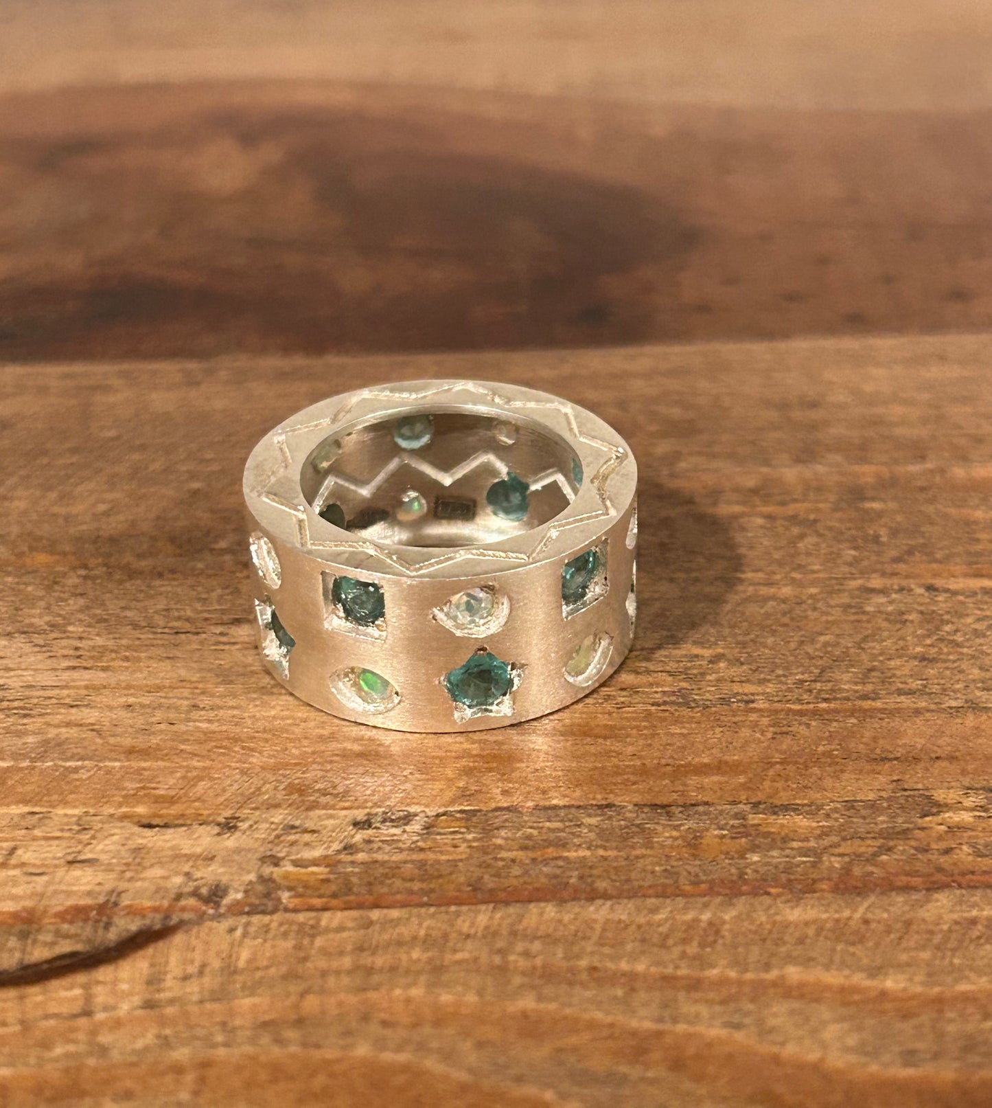 Constellation Ring - Emerald and Opal