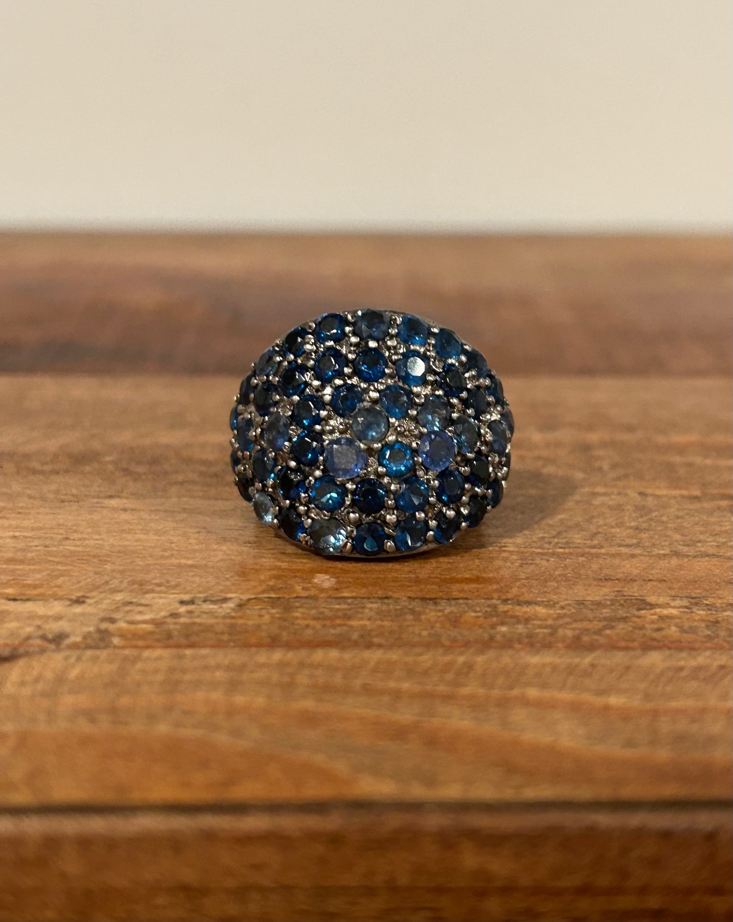 Pave Dome Ring Sapphire