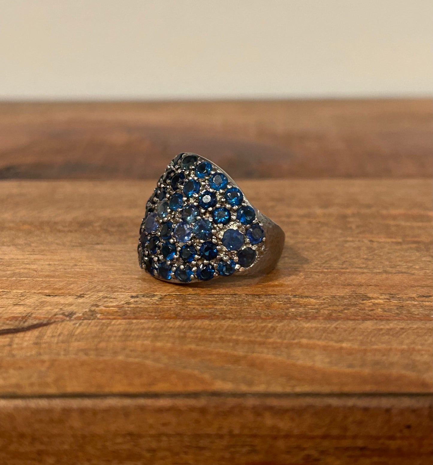 Pave Dome Ring Sapphire