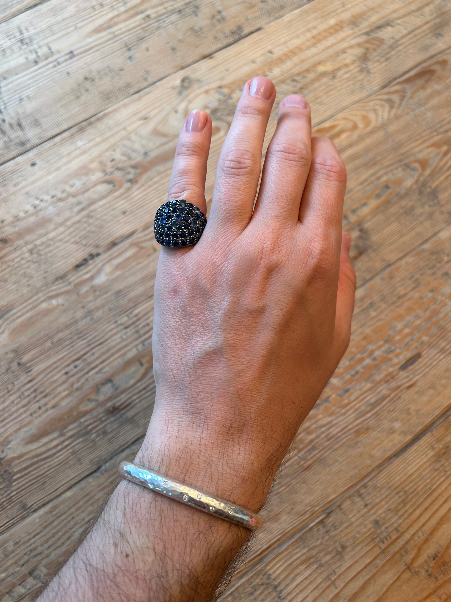 Pave Dome Ring Sapphire