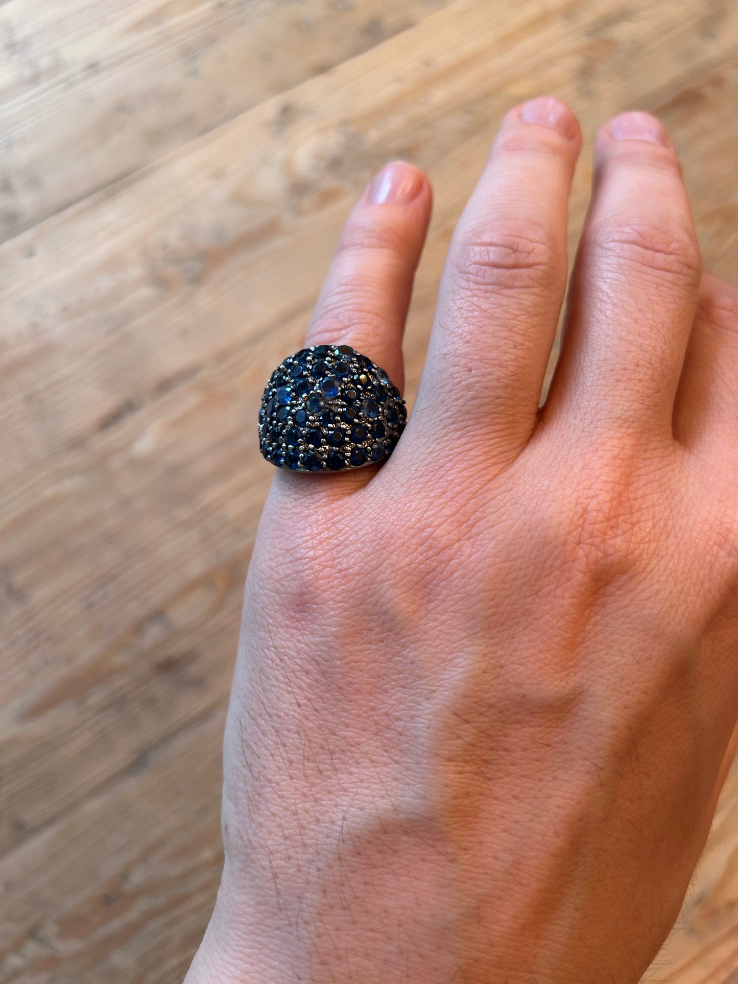 Pave Dome Ring Sapphire