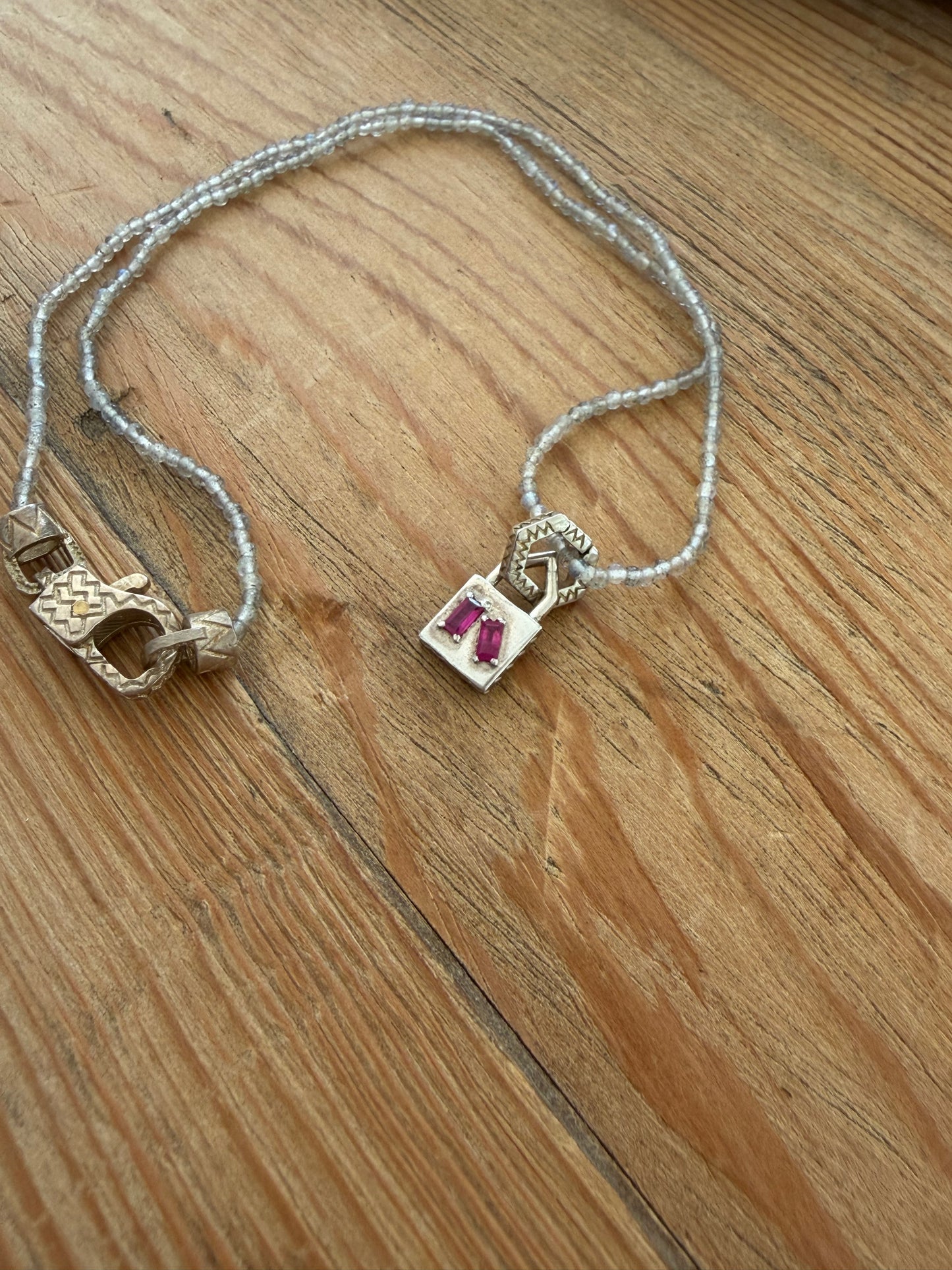 Petite Lean on Me Pendant - Ruby