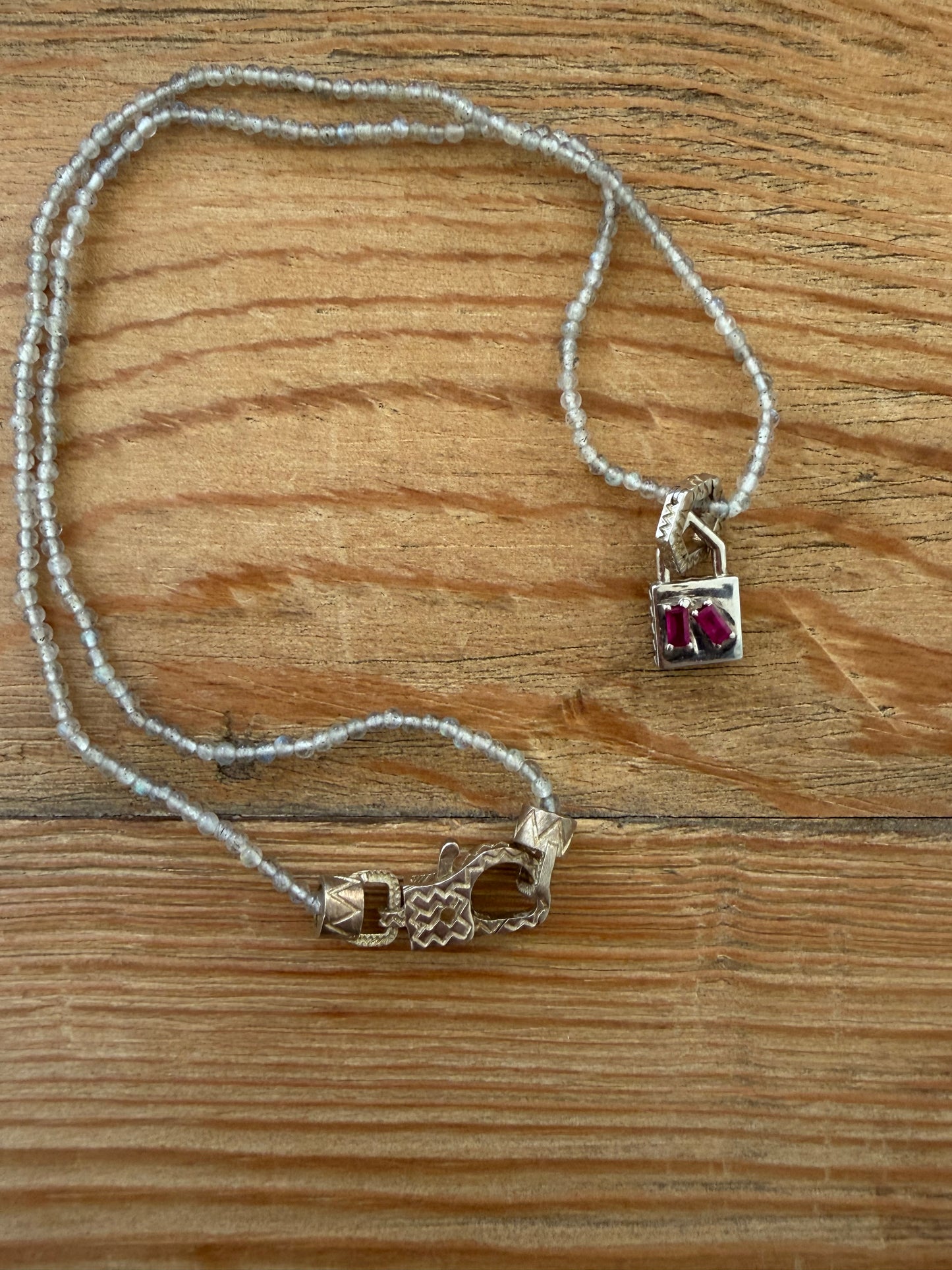 Petite Lean on Me Pendant - Ruby