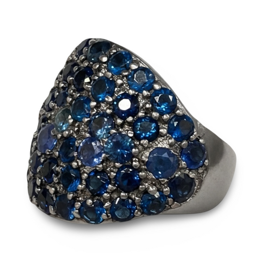 Pave Dome Ring Sapphire