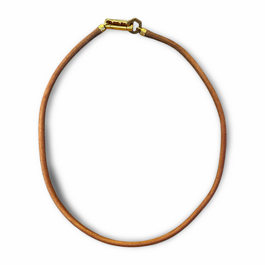 18kt Burch Leather Necklace